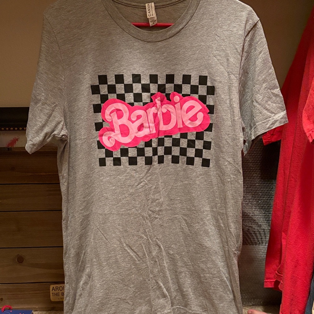 Checkered Barbie Gray Tee